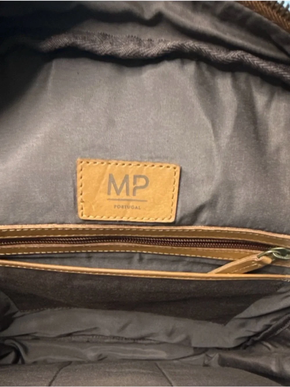 NWOT MP Portugal Leather‎ Brown Leather Laptop Backpack Pockets Luggage Strap